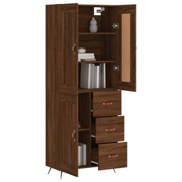 Stylish Highboard Brown Oak - Engineered Wood | HipoMarket