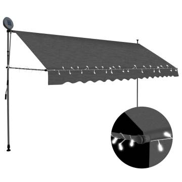 Manual Retractable Awning with LED - 350 cm Anthracite