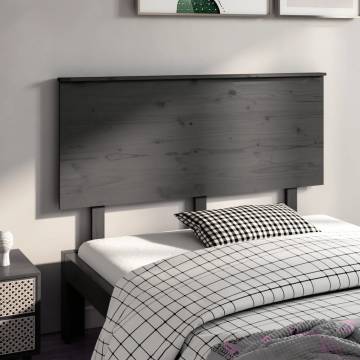 Stylish Grey Bed Headboard in Solid Pine Wood - 124x6x82.5 cm