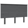 Stylish Grey Bed Headboard in Solid Pine Wood - 124x6x82.5 cm