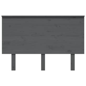 Stylish Grey Bed Headboard in Solid Pine Wood - 124x6x82.5 cm