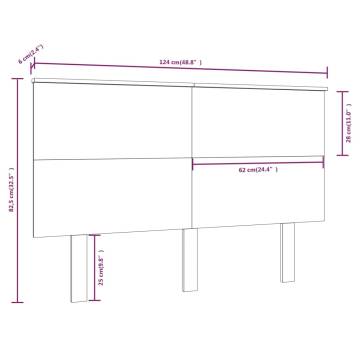 Stylish Grey Bed Headboard in Solid Pine Wood - 124x6x82.5 cm