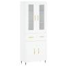 Stylish Highboard White 69.5x34x180 cm - Durable Engineered Wood