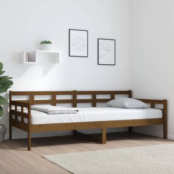 Day Bed Honey Brown Solid Wood Pine 90x200 cm - HipoMarket