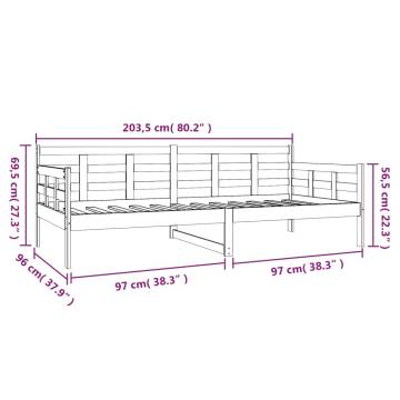 Day Bed Honey Brown Solid Wood Pine 90x200 cm - HipoMarket