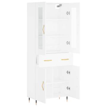 Stylish Highboard White 69.5x34x180 cm - Durable Engineered Wood