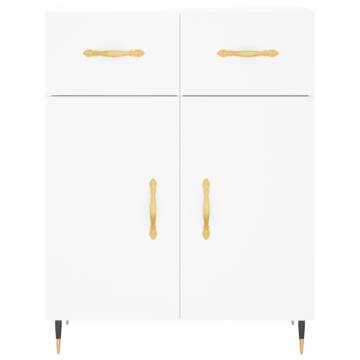 Stylish Highboard White 69.5x34x180 cm - Durable Engineered Wood