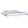 LED Bed Frame 135x190 cm Double Solid Wood | Hipo Market