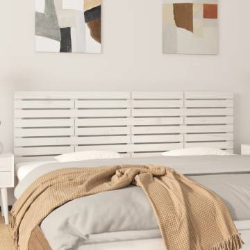 Elegant White Wall Headboard - Solid Pine, 206x3x63 cm