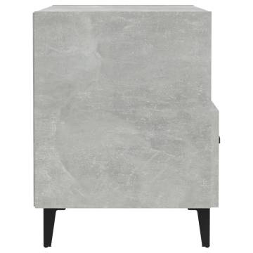 Elegant Concrete Grey Bedside Cabinet - Engineered Wood Design