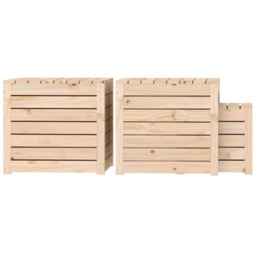 3 Piece Garden Box Set - Solid Wood Pine | HipoMarket