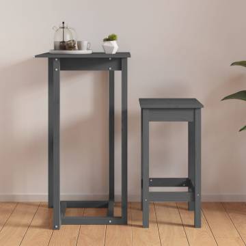 Bar Table Grey 60x60 cm Solid Wood Pine | Hipomarket UK