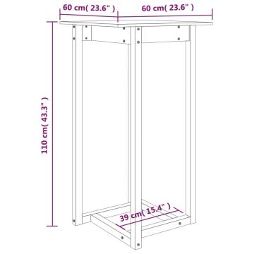 Bar Table Grey 60x60 cm Solid Wood Pine | Hipomarket UK