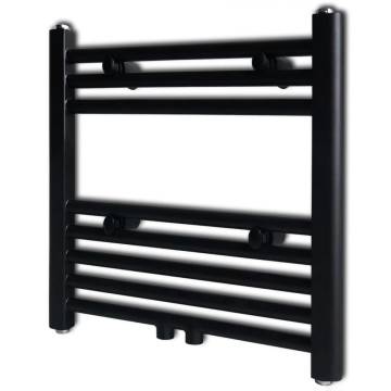 Black Bathroom Central Heating Towel Rail Radiator 480x480mm