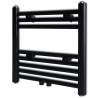 Black Bathroom Central Heating Towel Rail Radiator 480x480mm