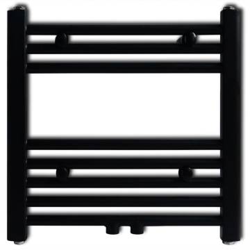 Black Bathroom Central Heating Towel Rail Radiator 480x480mm