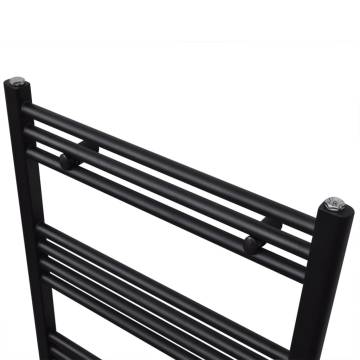 Black Bathroom Central Heating Towel Rail Radiator 480x480mm