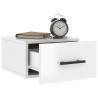 Stylish High Gloss White Wall-Mounted Bedside Cabinets - 2 pcs