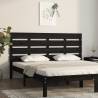 Headboard Black 200x3x80 cm Solid Wood Pine - Stylish & Modern