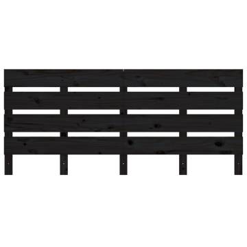 Headboard Black 200x3x80 cm Solid Wood Pine - Stylish & Modern