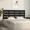 Headboard Black 200x3x80 cm Solid Wood Pine - Stylish & Modern