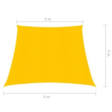 Sunshade Sail 3x4m Yellow 160g/m² - UV & Mould Resistant