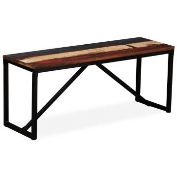 Industrial Solid Reclaimed Wood Bench 110x35x45 cm