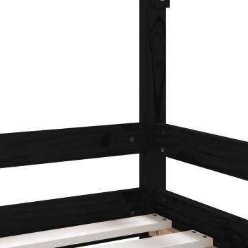 Kids Bed Frame Black 90x190 cm - Solid Wood Pine