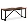 Industrial Solid Reclaimed Wood Bench 110x35x45 cm