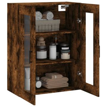 Wall Mounted Cabinet in Smoked Oak - 69.5x34x90 cm