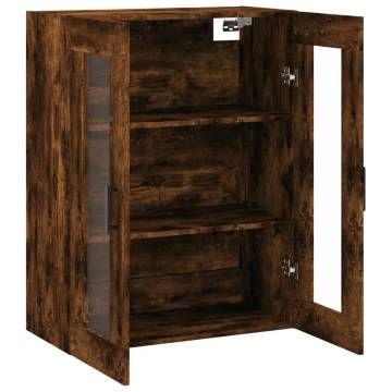 Wall Mounted Cabinet in Smoked Oak - 69.5x34x90 cm