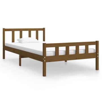 Honey Brown Solid Wood Bed Frame 90x200 cm | HipoMarket