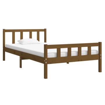 Honey Brown Solid Wood Bed Frame 90x200 cm | HipoMarket