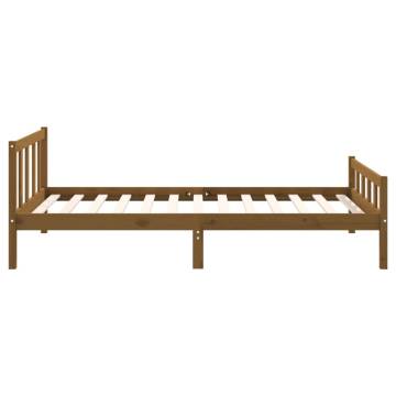 Honey Brown Solid Wood Bed Frame 90x200 cm | HipoMarket