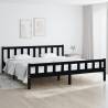 Bed Frame Black Solid Wood 200x200 cm Colour black Size 200 x 200 cm 