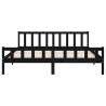 Black Solid Wood Bed Frame 200x200 cm - Classic & Sturdy