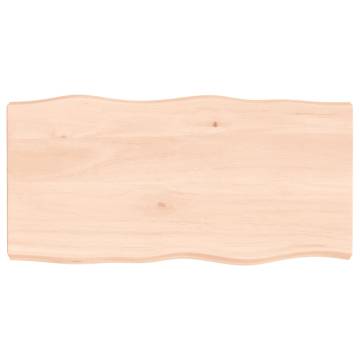 Solid Oak Live Edge Table Top 80x40 cm | Untreated Wood