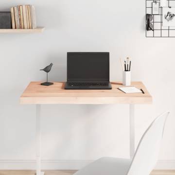 Solid Oak Live Edge Table Top 80x40 cm | Untreated Wood