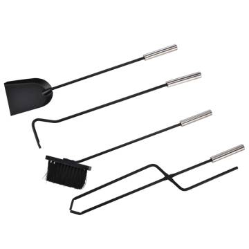 HI Fireplace Tool Set - 5 pcs Silver | Elegant Fire Tools