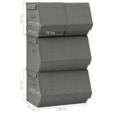 Anthracite Stackable Storage Box Set - 4 Durable Boxes