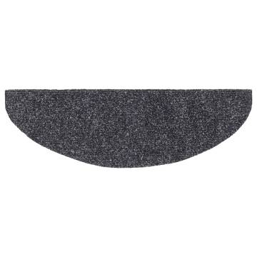 Self-Adhesive Dark Grey Stair Mats - 5 Pcs, 65x21 cm