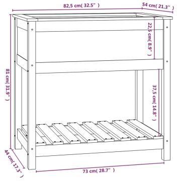 Solid Pine Planter with Shelf - 82.5x54x81 cm | HipoMarket