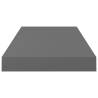 Floating Wall Shelf - High Gloss Grey 50x23x3.8 cm | HipoMarket