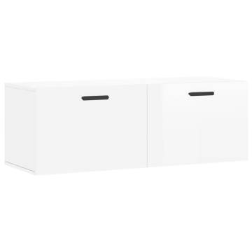 High Gloss White Wall Cabinet – 100x36.5x35 cm | HiPoMarket