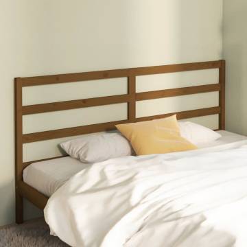 Stylish Honey Brown Solid Wood Bed Headboard - 206x4x100 cm