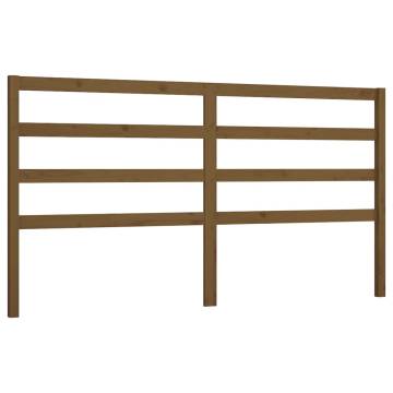 Stylish Honey Brown Solid Wood Bed Headboard - 206x4x100 cm