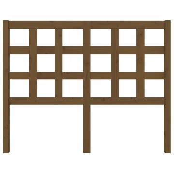 Stylish Honey Brown Pine Bed Headboard - 125.5x4x100 cm