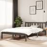 Bed Frame Grey Solid Wood 120x190 cm Small Double Colour grey Size 120 x 190 cm 