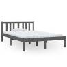 Grey Solid Wood Bed Frame 120x190 cm - Stylish & Sturdy