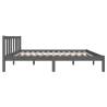 Grey Solid Wood Bed Frame 120x190 cm - Stylish & Sturdy